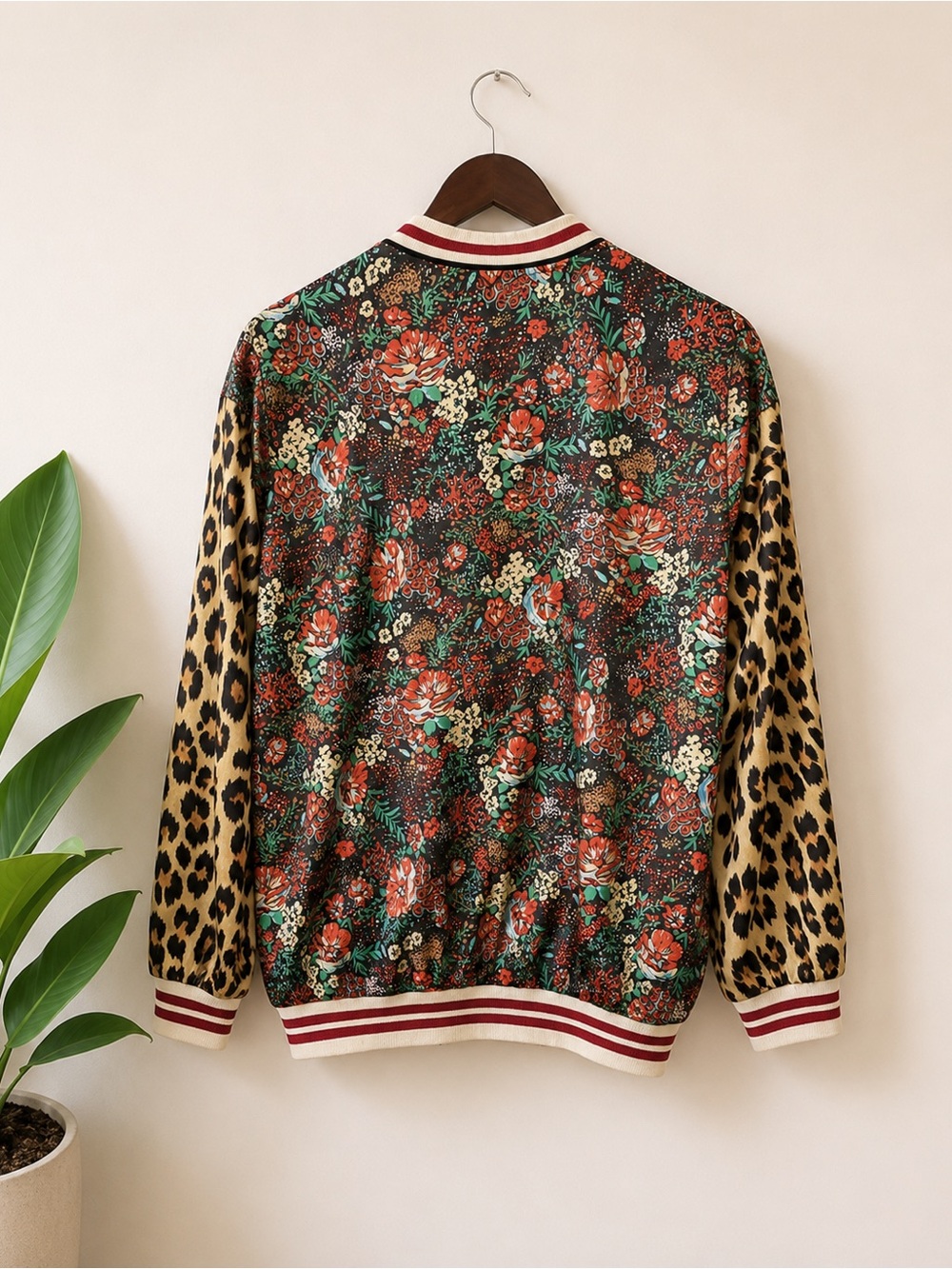 Scotch & Soda Floral and Leopard Print Multicolor Bomber Jacket - Picture 6 of 7